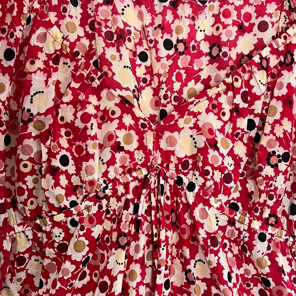Floral Short Sleeve Cinched Mini Dress Size 10 - Picture 3 of 5